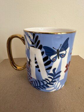 SH Home Mug Butterfly Floral Personalized Letter M Bug Electroplate 16oz Cup